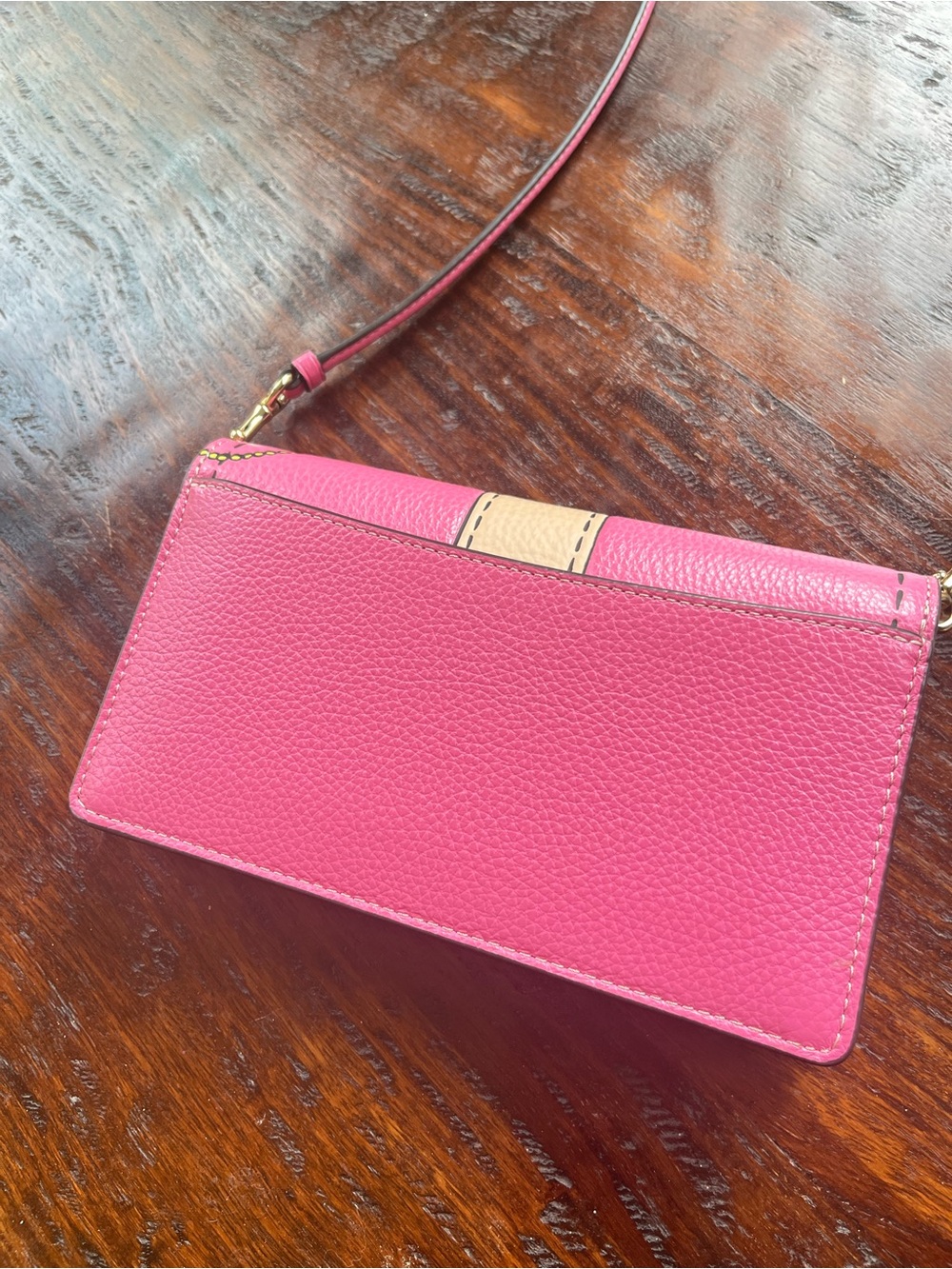 Coach Anna Foldover Clutch Crossbody Trompe L’oeil Pink Barbiecore - Picture 3 of 16